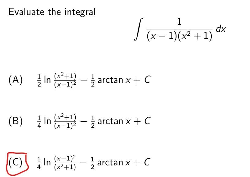 Integral 1 x2